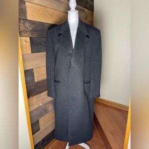 Nino Cerruti Rue Royale Charcoal Grey
Overcoat Mens Size 42R Cashmere Wool